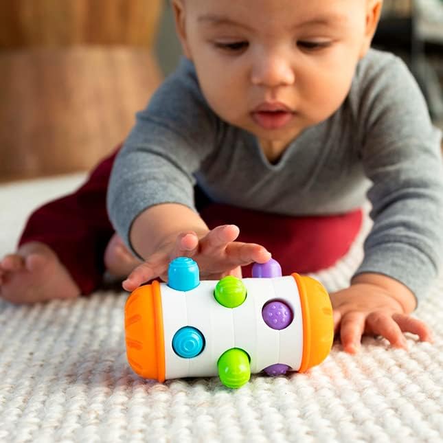 Fat Brain Toys Rolio- Sensory Toys for Babies 6 Months+, Tummy Time Rattle - Image 2
