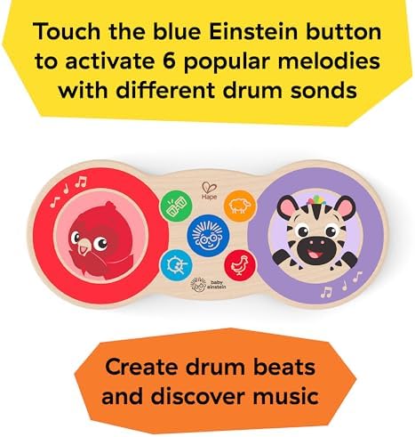 Baby Einstein Upbeat Tunes Magic Touch Wooden Drum​ Musical Toy, Ages 6 Months + - Image 5