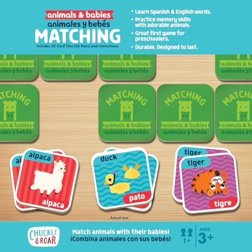 Chuckle & Roar Animals & Babies Memory Matching Game, 52 Tiles, Ages 3+ - Image 6