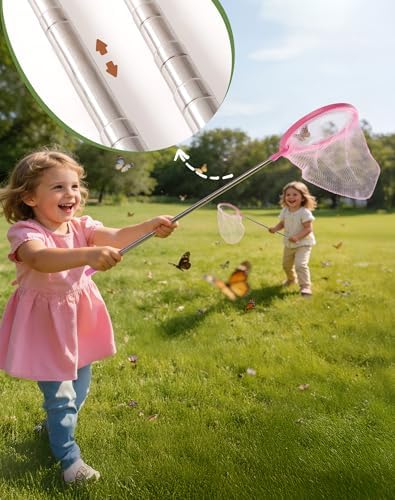 ROBUD Pink Dual Bug Catcher for Kids, Bug Catching Kit with Bag Kit, Pink Outdoor Exploration Set for Camping, Montessroi Toy for Kids Coming Closer to Nature, WRP60 - Image 4