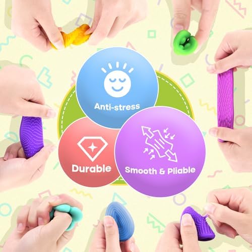 Squishy Fidget Toy for Kids : 12Pcs Soft Textured Sensory Toys for ADHD - Image 2