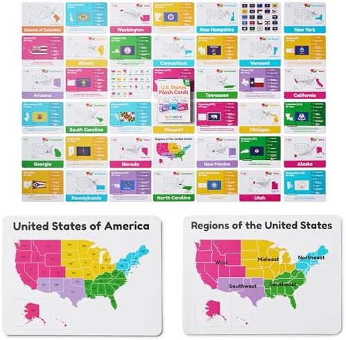 U.S. States Flash Cards for Kids | 50 State Geography Cards with Capitals, Flags, State Birds & More | Educational Flashcards for Learning U.S. History & Facts | Ages 4, 5, 6,7, 8, 9, 10 - Image 5