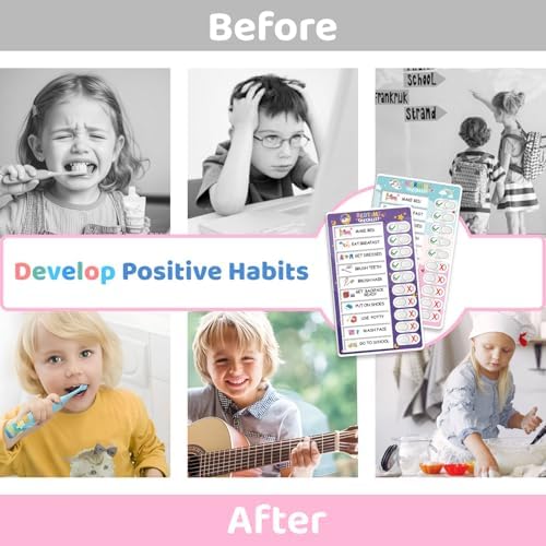 Upgraded 2 in 1 Bedtime/Morning Routine Chart - Magnetic Chore Chart, Cute Visual Schedule Board, Dry Erase Checklist for Kids & Toddlers - Image 7
