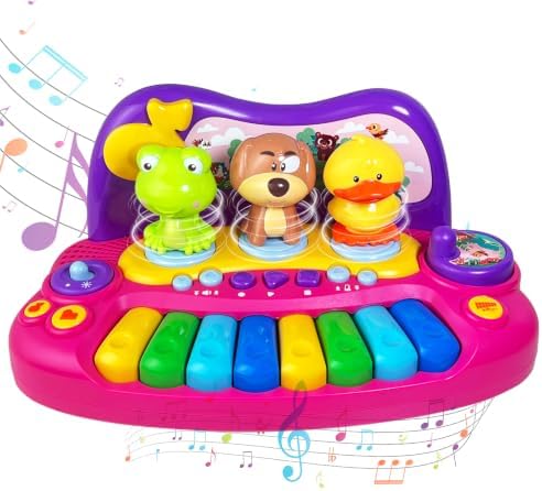 Sealive Toddler Piano Toy, Musical Keyboard with Spinning Animals, Record by Sealive