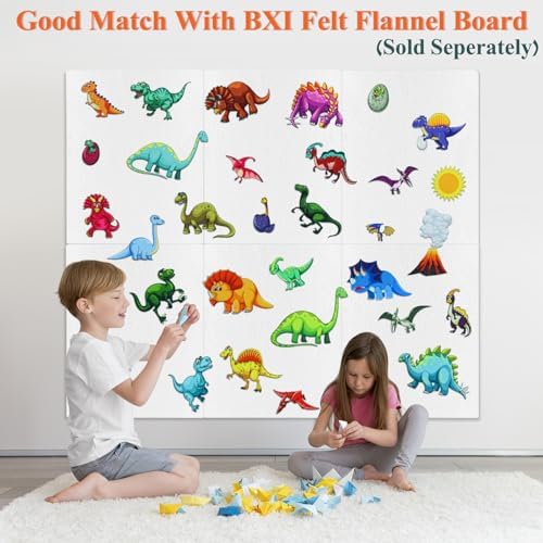 BXI 30 Pcs Dinosaurs Felt Board Story Pieces Set for Toddlers, Preschool & Kindergarten, Precut Felt Marine Life Figures for Preschool Crafts Activity Early Learning Storytelling - Image 3
