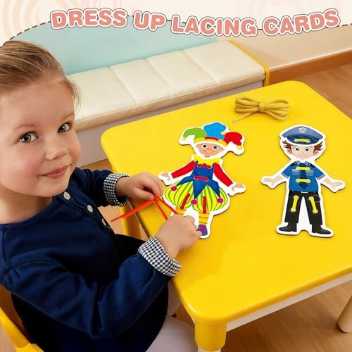 18PCS Dress Up Lacing Card | Girl Montessori Toys Sewing Kits for Kids - Image 4