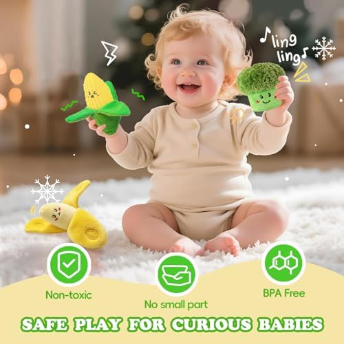 SAIMAND Baby Toys 6-12 Months,16PCS Montessori Plush Sensory Play Food Gift - Image 5
