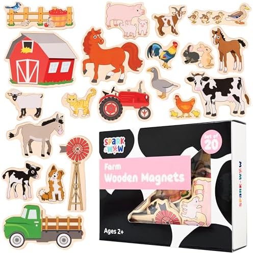 Spark & Wow Wooden Magnets, Farm by SparkWow