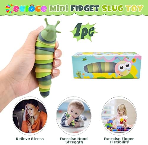 Cevioce Sensory Slug Fidget Toys,Mini Fidget Slug Toys for Adults & Kids Party Favors,1Pc Cute Autism Sensory Toys for Autistic Children,Toddler Toys Age 3+ Easter Basket Stuffer for Kids - Image 4