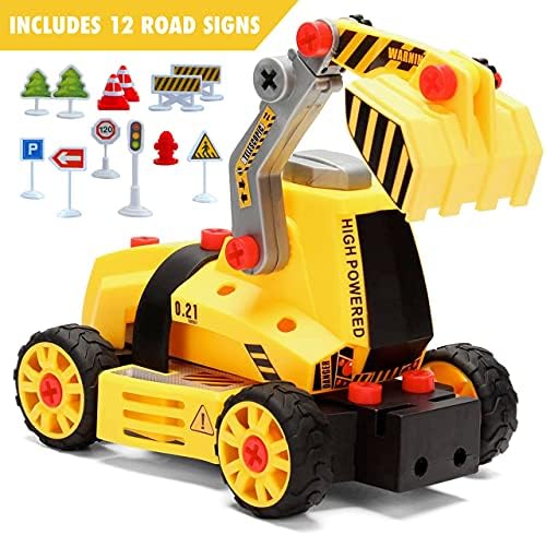 MOBIUS Toys 7-in-1 Take-Apart Truck Construction Set – STEM Building Toy w/Drill, Lights & Sounds – Buildable Dump Truck, Excavator & More - Educational Engineering Toy for Kids Ages 3–8 - Image 5