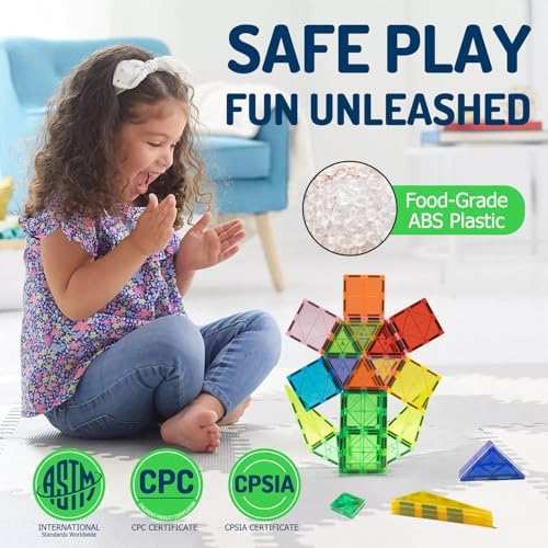 EchoPlan Magnetic Tiles,68PCS Magnetic Building Blocks for Toddlers Kids - Image 3