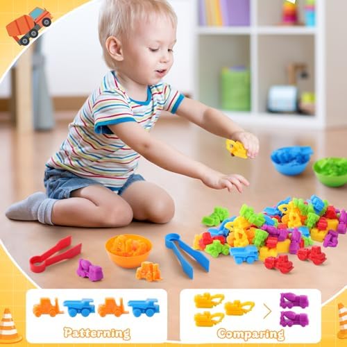 RAEQKS Construction Vehicles Color Sorting, Counting & Stacking Toys - Image 3