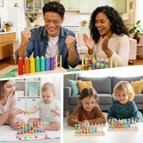 Color Stack Challenge Game, Sorting & Stacking Toys for Toddlers - Image 6