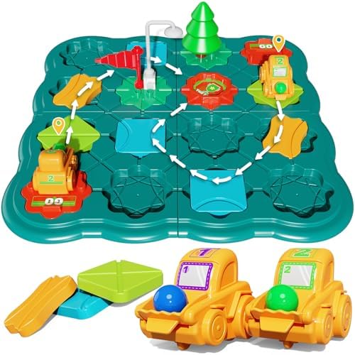 STEM Board Games Kids Toys, Maze Brain Teaser Puzzles Learning Games, Logic Road Track Building Blocks Educational Montessori Preschool Birthday Boys Girls Gifts for Kids Ages 3 4 5 6 7 8 Year Old by OlfridToy