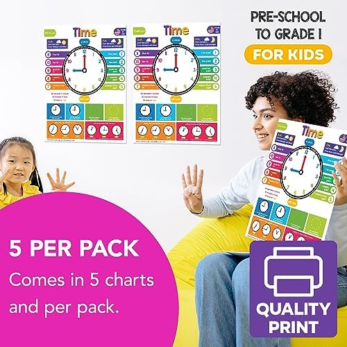 FoldCard Time Chart Educational Poster 8.5x11 5pk - Image 4