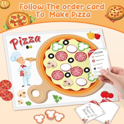 AKAYOK Pizza Felt Board Counting Game – Double-Sided Felt Play Set– Interactive Learning Supplies– Perfect for Math, Color Recognition - Image 6