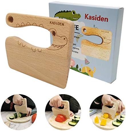 Wooden Kids Knife for Cooking,Kid Safe Knives,Kitchen Toy,Chopper,Vegetable and Fruit Cutter (For 2-8 Years Old) by KasidenCreativitychangeslives