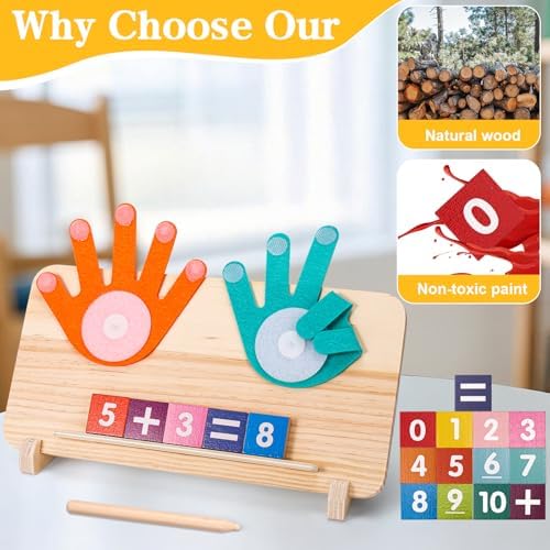 2 in 1 Montessori Toys for 2+ year old,Math Games for Kids 5-7,Math Manipulatives Preschool Learning Activities Kindergarten Classroom Must Haves Number Blocks Educational Toys for Toddlers 3 4 5 6 7 - Image 3