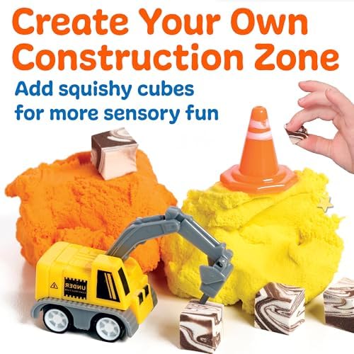 Creativity for Kids Sensory Minis Construction Kit | Cloud Clay Sensory Toy with Excavator for Kids | Summer Activities for Kids that are Mess-Free, Screen-Free Travel Toy (Ages 3+) - Image 4