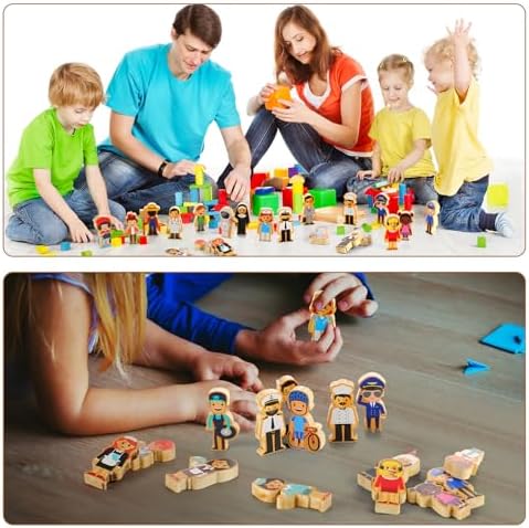 Kathfly 36 Pcs Wooden Community Helpers People, Career Figures Toy - Image 3