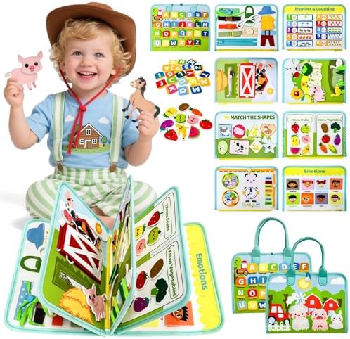 Aurasys Farm Busy Book Montessori Travel Toy for Toddlers by Aurasys