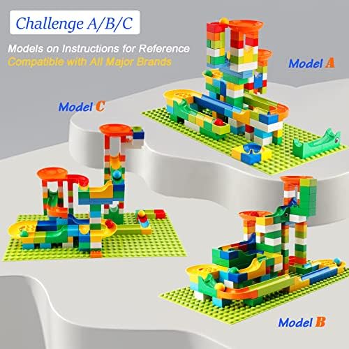 Klobroz Marble Run Building Blocks, 145 PCS Classic Big Blocks STEM Toy - Image 6