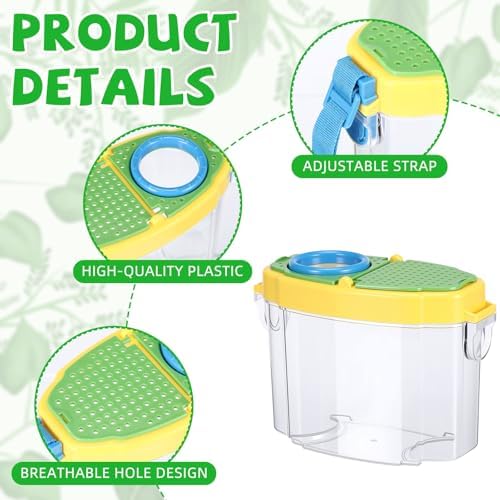 Halloscume 8 Pcs Bug Catcher for Kids Collector Toy Bug Habitat with Magnified Viewer, Insect Habitat, Outdoor Toys, Insect Box Magnifying Tools & Carry Strap - Educational Outdoor Adventure Gift - Image 3