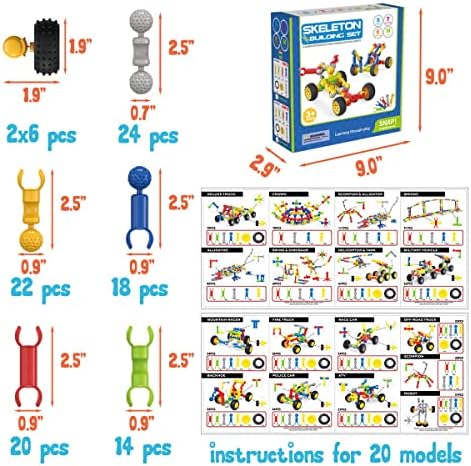 SHUNLAM Building Toys for Kids, 110 Pcs STEM Toys for Boys and Girls, Interlocking Playset for Age 3+, Kids Creative Kit (110 PCS) - Image 4