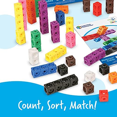 Learning Resources MathLink Cubes Big Builders - Math Manipulatives Kindergarten Games, Pattern Building Blocks, Counting Blocks, STEM Sets, Classroom Counters, Fine Motor Skills, Gifts For Kids - Image 5