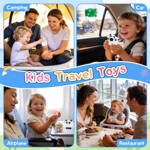 12 PCS Animal Pop Suction Fidgets Toys, Travel Toys for Airplane Car Activities Essential, Party Favors for Kids, Goodie Bags Stuffers for Kids, Bath Toys, Birthday Gifts for Boy Girls - Image 5