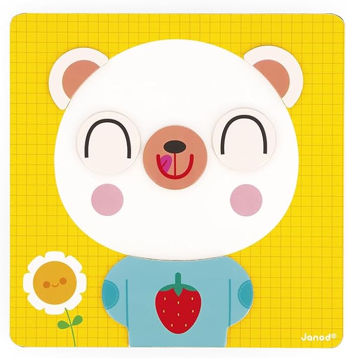 Janod - Emotions Bear Magnetic Game - Sustainable Materials - Image 7