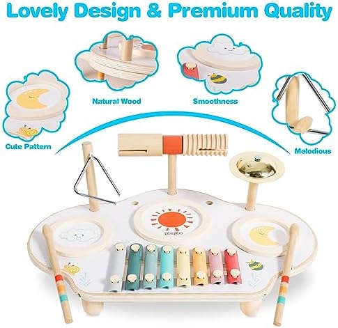Twefex Montessori Music Instruments Set + Spinning Drum - Image 5