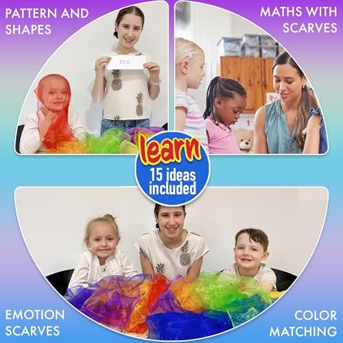 14 Pack Scarves for Kids Play - Dance & Juggling Scarves, 24 Inch - Image 6