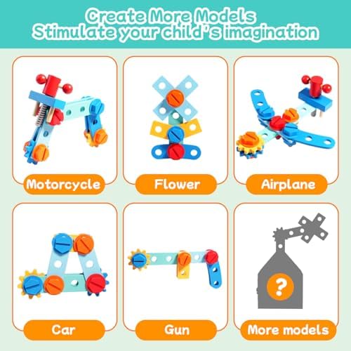 GAIETYDIY Montessori Toddler Tool Set - Wooden Kids Tools with Box/Bench - Image 6