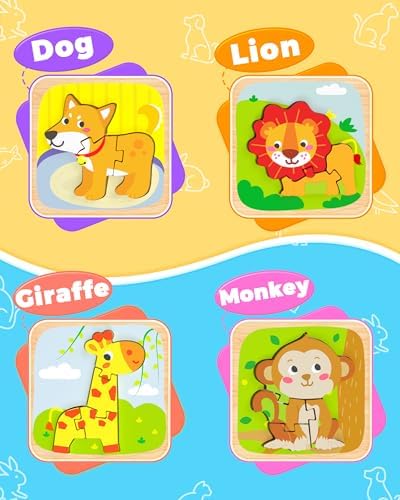 Benresive Wooden Toddler Puzzles, Montessori Toddler Toys for 1 2 Year Old - Image 4