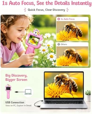 Outdoor Portable Kids Microscope: Handheld Microscope Auto Focus - Image 4