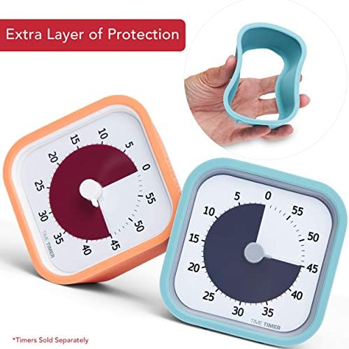 TIME TIMER Home MOD Color Cases - for Classroom Learning, Homeschool Study Tool, Student Desk Clock and Office Meetings with Silent Operation (2-Pack), Orange & Blue Pack - Image 3