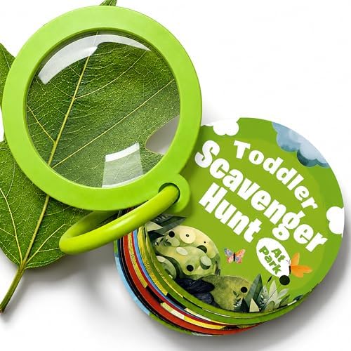 Scavenger Hunt Cards at the Park | Kids Outdoor Activity Cards Game with Magnifying Lens | Nature 2 Year Old Gifts for 2-3 Year Olds | Toddler Games for Boys & Girls by Goliath
