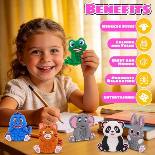 Silicone Sensory Fidget Toys for Kids Toddlers, 24 Pack Animal Texture Stress Relief Toys for Kids Autism Calming, Special Needs for Autism ADHD, Quiet Fidgets for Kids Classroom, Toddlers Travel Toys - Image 4