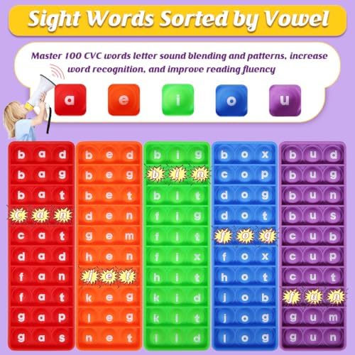 CVC Word Games for Kids, Sight Words Phonics Educational Sensory Toy - Image 4