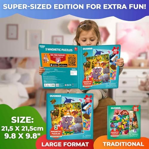 Magnetic Puzzles for Toddlers 3-5 - 2x48 Pieces Travel Games for Kids 2-4 - Image 2