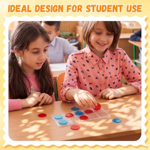 Soulchen 24 Sets Plastic Ten Frames Bulk for Classroom Math Manipulatives for Kids Classroom Math Counters Supplies Including 24 Plastic Ten Frames 240 Counters for Teach Number Concepts - Image 6