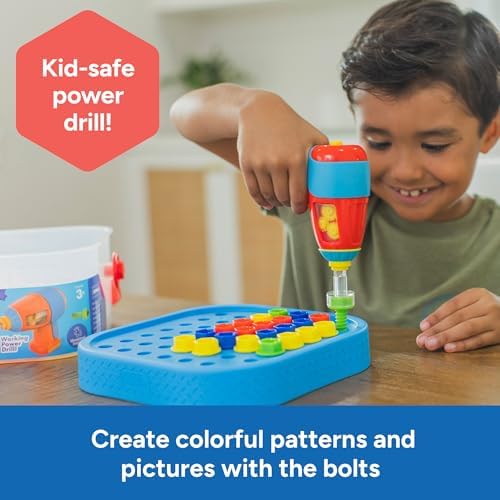 Educational Insights Design & Drill Bolt-It Bucket - Construction Toys & Toddler Tools, Kids Tool Set with Real Electric Drill Toy, Take Apart STEM Set, Building Kits and Gifts for Ages 3+ - Image 2
