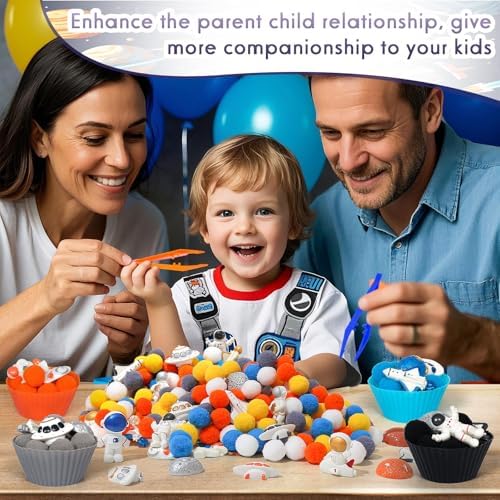 133 Pcs Space Sensory Bin Items Astronaut Counting Sorting Sensory Bin Filler Fine Motor Galaxy Counts for Easter Day Spring Summer Sorting Counting Decor - Image 7
