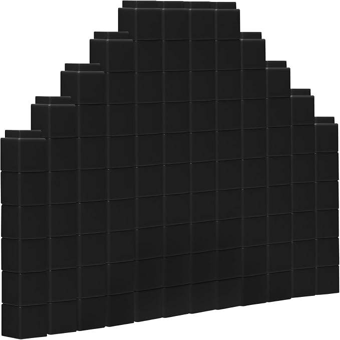 100 Pcs Black Linking Cubes for Math Counting Cubes Manipulatives Plastic Counting Block Manipulative Classroom Learning Supplies for Educational Preschool Activities Boy Girl (Black) by Unknown