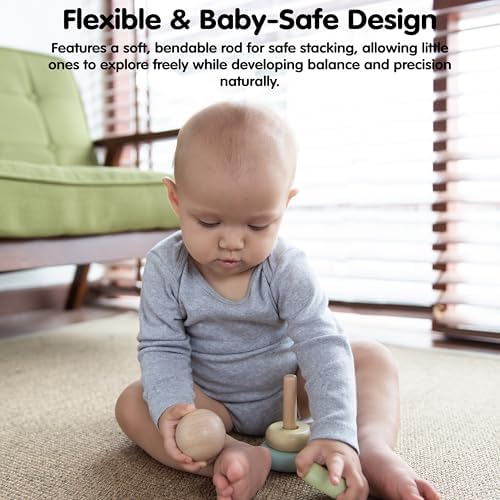 PlanToys® First Stacking Ring Wooden Montessori Baby Toddler Learning Toy - Image 6