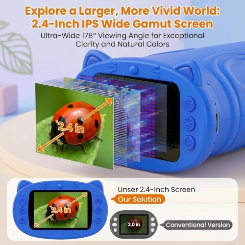 Kids Microscope, 1000X Handheld Digital Pocket Microscope with 2.4" IPS Screen & 8 LEDs, Rechargeable STEM Educational Science Toy for Outdoor Exploration, Gift for Boys Girls Age 4-12, Blue - Image 5