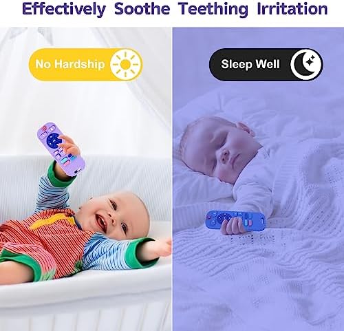 Hooku 2 Pack Silicone Teethers for Babies 6-12 Months, Sensory Teething Toys for Newborns to Toddlers, Infant Girl Boy Gifts - Image 5