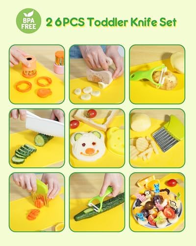 melican Kids Knife Set, 26 Pcs Montessori Kitchen Tools, BPA - Image 2