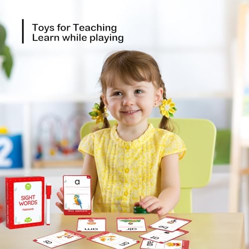 WJPC 58 Cards, 116PCS High Frequency Sight Words Flash Cards for (Pre-K, Pre-Kindergarten, Kindergarten, 3,4,5, Years Ages Kids Boys Girls Toddler Flash Cards for 3-6 Years - Image 6